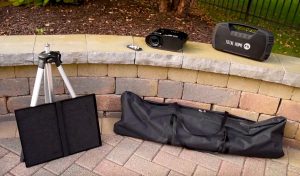 outdoor movie kit with waterproof speaker