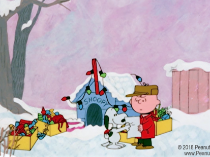 Decorating Snoopy’s House for Christmas