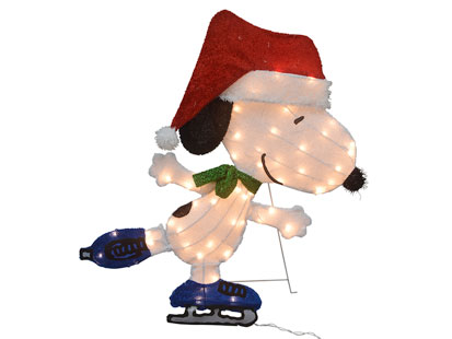 32″ 2D LED Pre-lit Peanuts Christmas Yard Art Snoopy Ice Skating