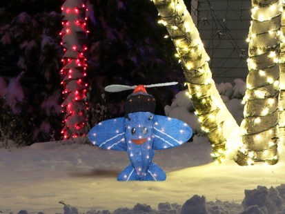 RUDOLPH 24 INCH MISFIT AIRPLANE OUTDOOR 3D LED YARD DÉCOR