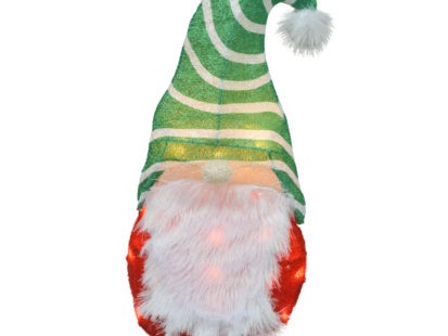 CANDY CANE LANE 20 INCH SHORT GNOME OUTDOOR 3D LED YARD DÉCOR