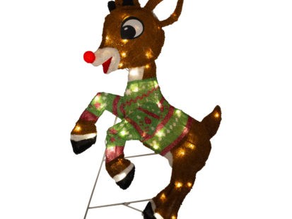 RUDOLPH 24 INCH RUDOLPH IN UGLY SWEATER OUTDOOR 2D LED YARD DÉCOR