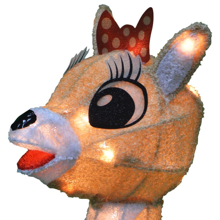 18Inch Rudolph 3D LED PreLit Clarice The Reindeer Christmas Yard Art