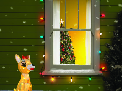 18-Inch Rudolph 3D LED Pre-Lit Clarice The Reindeer Christmas Yard Art, 50 Lights