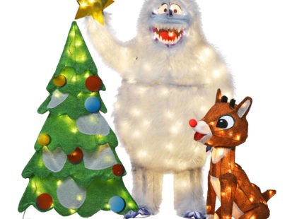 36 INCH Rudolph the Red Nose Reindeer 3 Piece set with Bumble and Tree 150 total LED lights