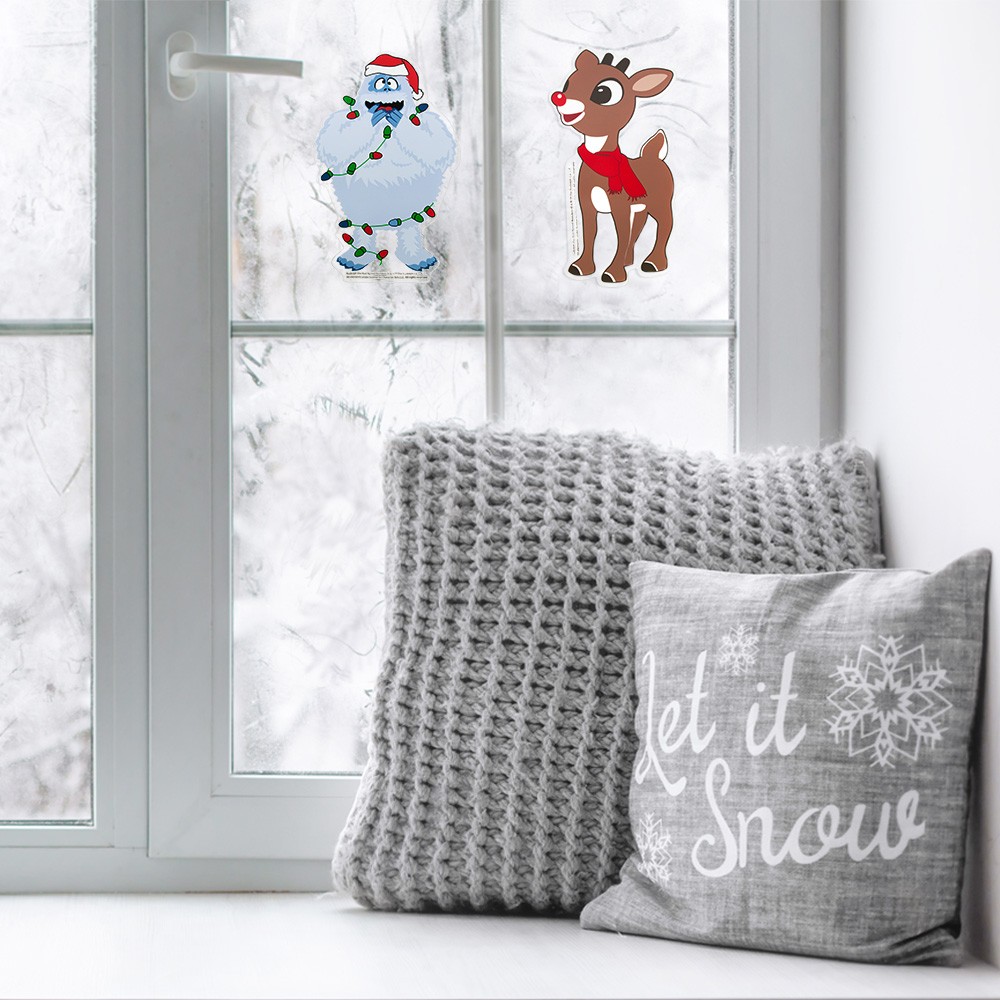 6X10 RUDOLPH CHRISTMAS TWO-SIDED PVC WINDOW CLINGS (4pc)