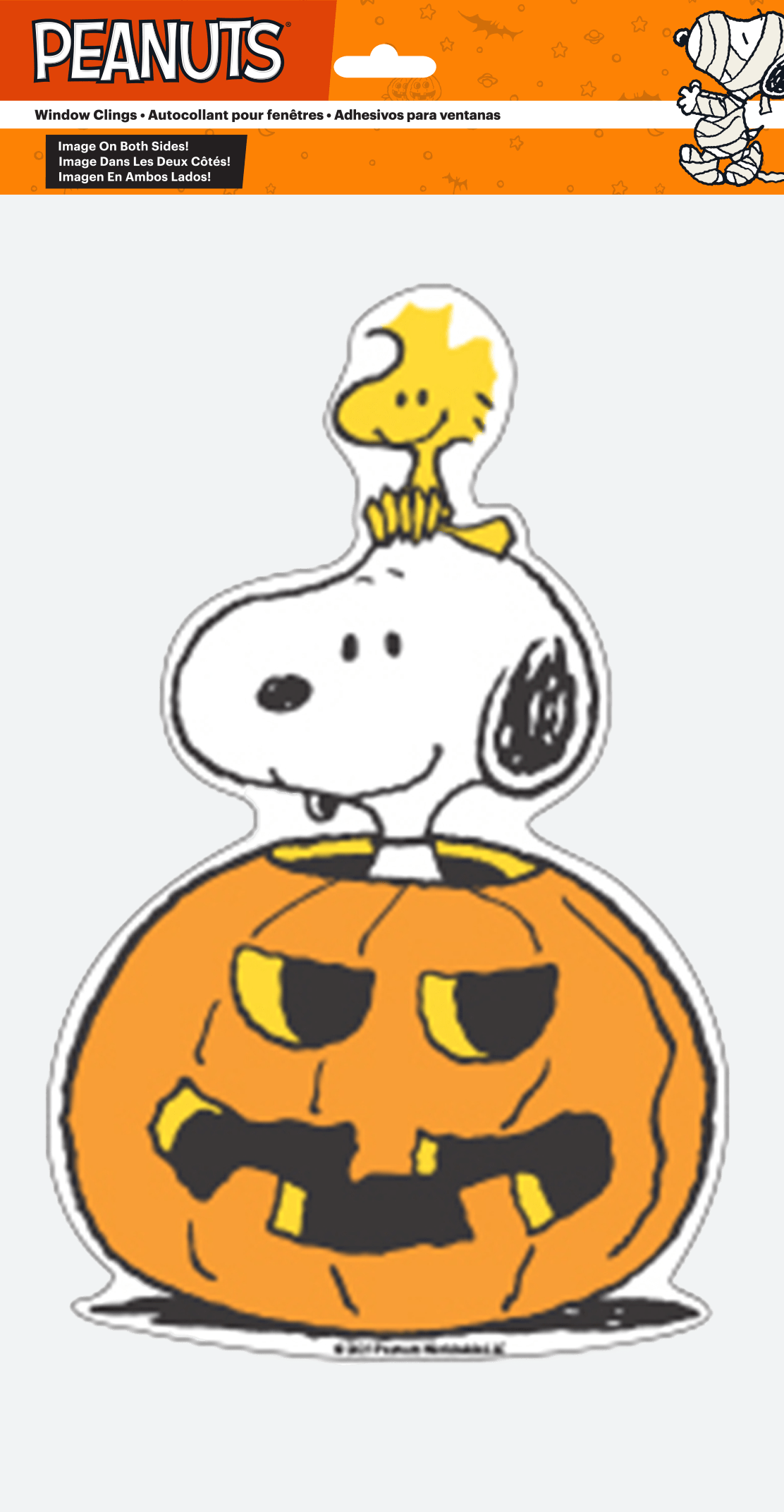 PEANUTS HALLOWEEN CLINGS DOUBLE SIDED 6PK.