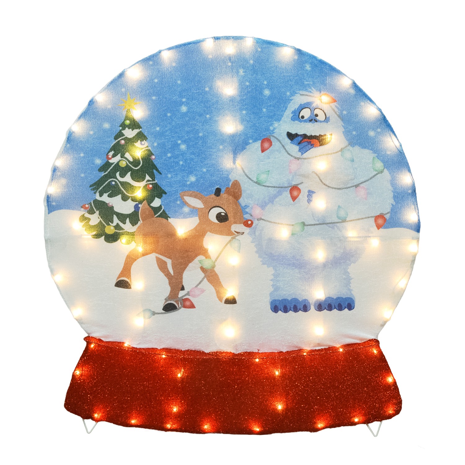 36in RUDOLPH AND BUMBLE SNOWGLOBE