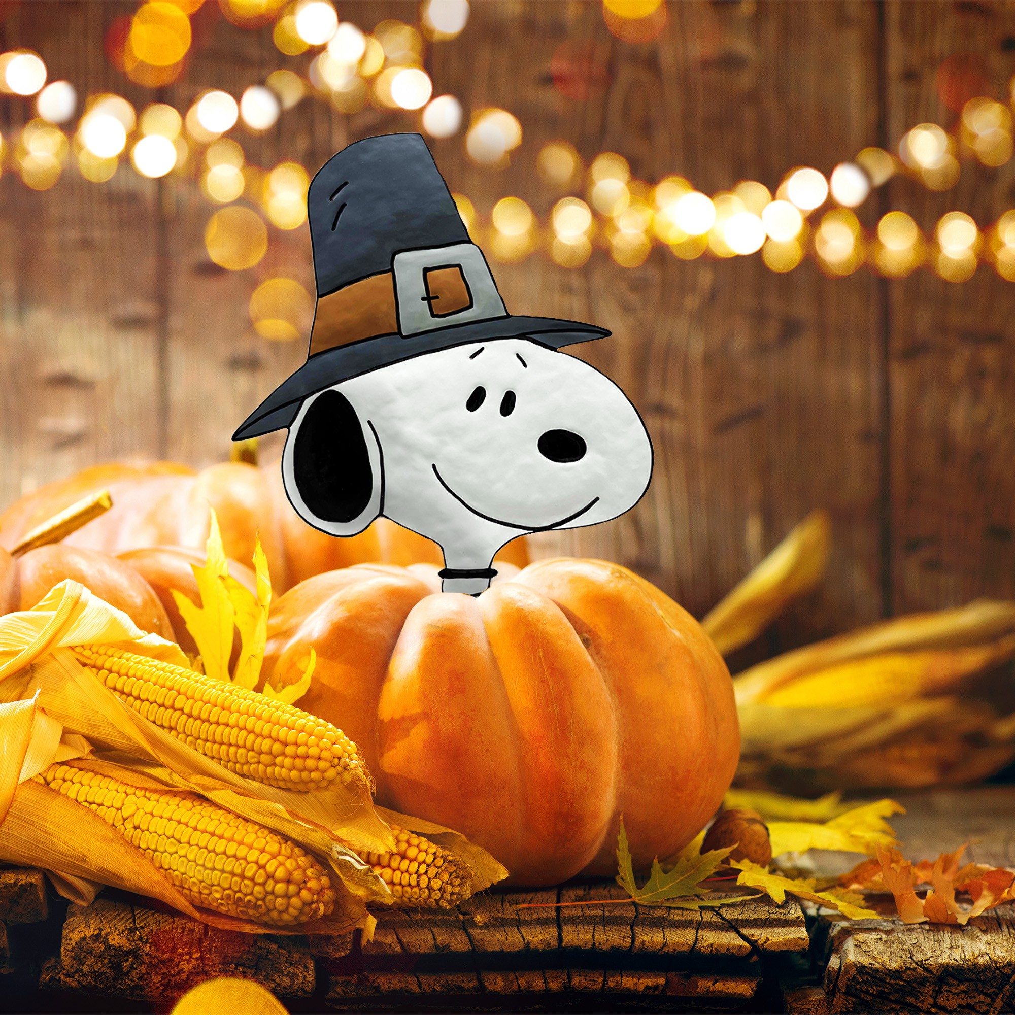 Peanuts Snoopy Pilgrim Pumpkin Press-in 10 inch icon